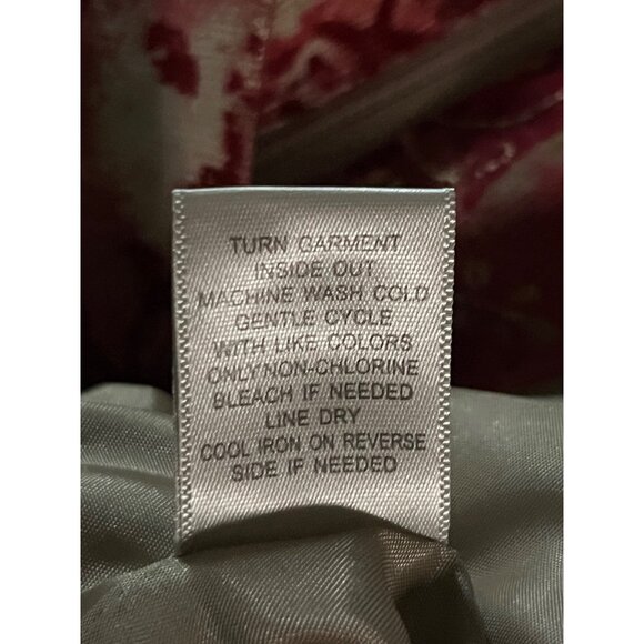 Christopher & Banks Jacket Womens M Red Multi Corduroy Zip Front Embroidered - Picture 16 of 16